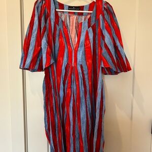 Pomander Place Red and Blue Striped Dress